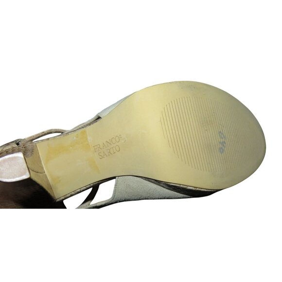 Franco Sarto Italian Mixed Suede & Python Embossed Leather Peep Toe Pumps sz 8 - Picture 10 of 10